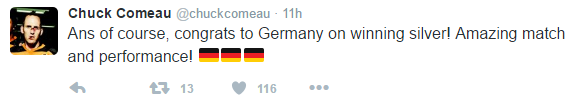 elogia Brasil Alemanha - Twitter